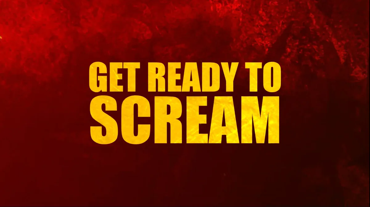Scarizona Scaregrounds key art reading Get Ready to Scream in flame-lit lettering