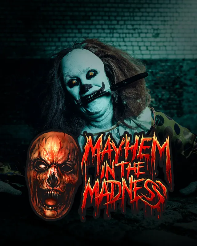 Key art for Mayhem in the Madness at Scarizona Scaregrounds